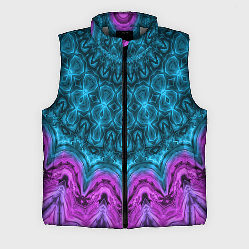 Мужской жилет Малиново-синий орнамент калейдоскоп / 3D-Светло-серый – фото 1
