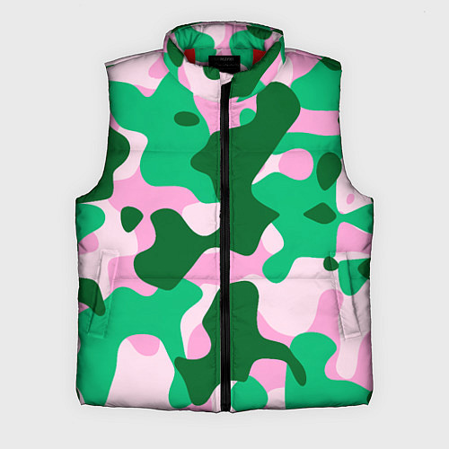 Мужской жилет Абстрактные зелёно-розовые пятна / 3D-Красный – фото 1