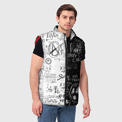 Мужской жилет Dead inside mood ZXC, цвет: 3D-красный — фото 2