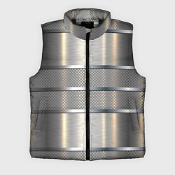 Мужской жилет Металлические полосы - текстура алюминия, цвет: 3D-черный