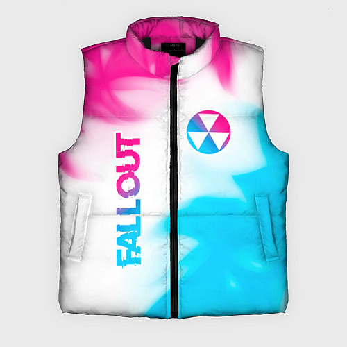 Мужской жилет Fallout neon gradient style: надпись, символ / 3D-Черный – фото 1