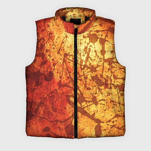 Мужской жилет Текстура - Orange in dark splashes / 3D-Черный – фото 1