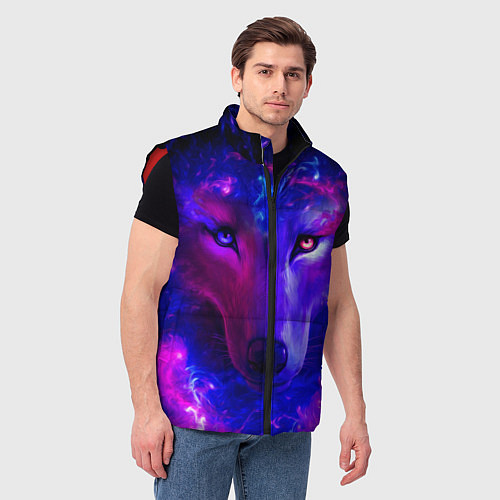 Мужской жилет Волшебный звездный волк / 3D-Красный – фото 3