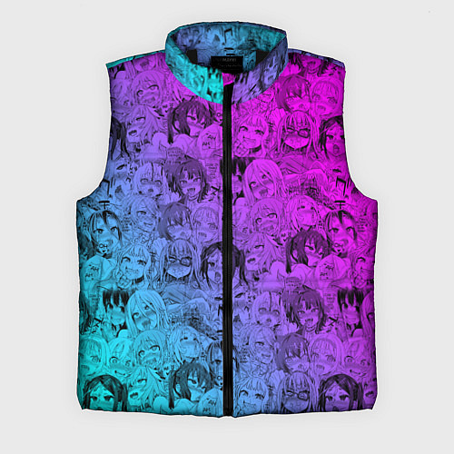 Мужской жилет Ахегао девушки градиент / 3D-Черный – фото 1