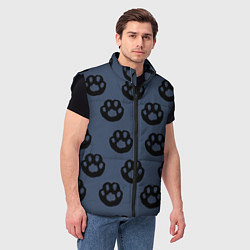 Мужской жилет Кошачьи лапки, цвет: 3D-черный — фото 2
