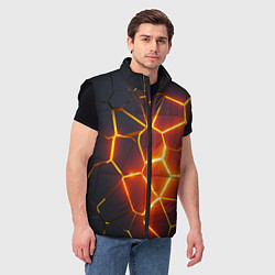 Мужской жилет Огненные трещины, цвет: 3D-черный — фото 2