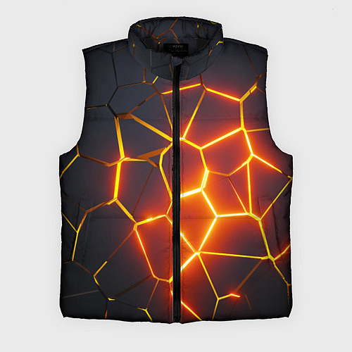 Мужской жилет Огненные трещины / 3D-Черный – фото 1