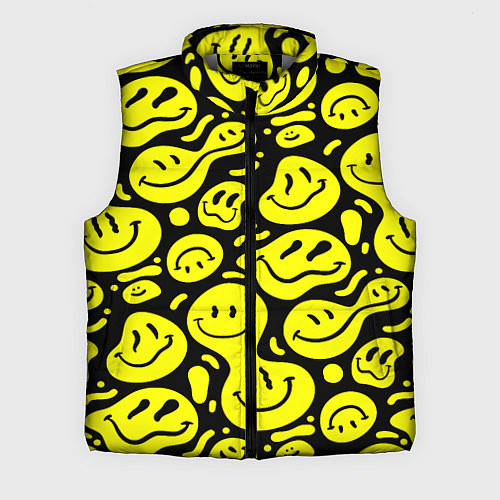 Мужской жилет Кислотный желтый смайлик / 3D-Светло-серый – фото 1