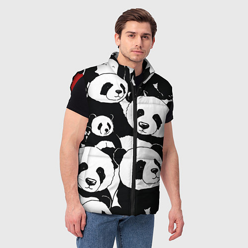 Мужской жилет С пандами паттерн / 3D-Красный – фото 3