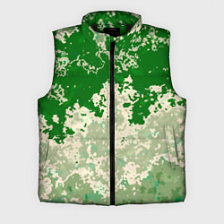 Мужской жилет Абстракция в зелёных тонах, цвет: 3D-черный