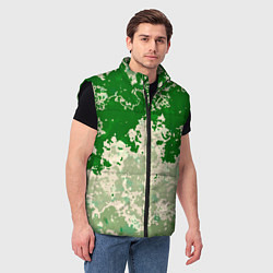Мужской жилет Абстракция в зелёных тонах, цвет: 3D-черный — фото 2