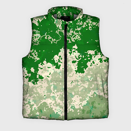 Мужской жилет Абстракция в зелёных тонах / 3D-Светло-серый – фото 1