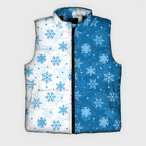 Мужской жилет Красивые снежинки / 3D-Черный – фото 1