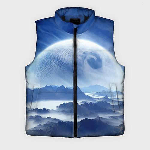 Мужской жилет Mountains - fantasy planet / 3D-Черный – фото 1