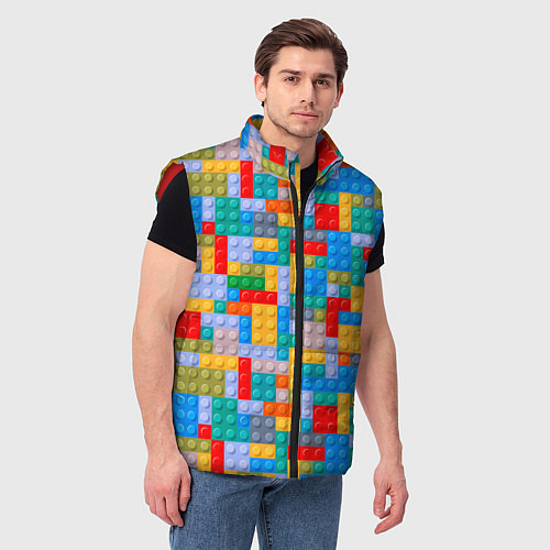 Мужской жилет Детский конструктор - текстура / 3D-Красный – фото 3
