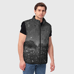 Мужской жилет Абстрактная тьма и следы белой краски, цвет: 3D-черный — фото 2