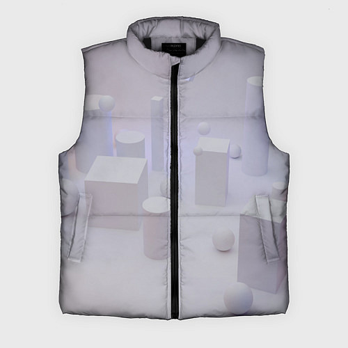 Мужской жилет Светлые геометрические шары и кубы / 3D-Черный – фото 1