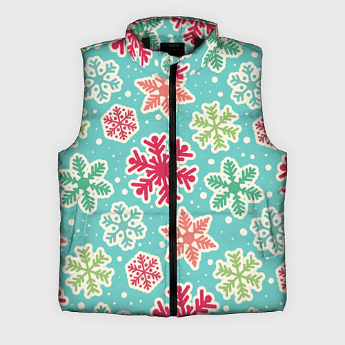 Мужской жилет Весёлые снежинки / 3D-Черный – фото 1