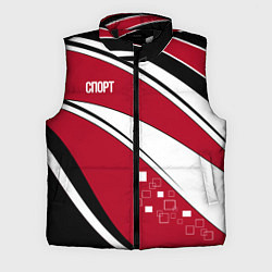 Мужской жилет Красно черная абстракция на белом спорт, цвет: 3D-черный