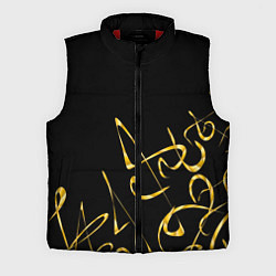 Мужской жилет Золотая каллиграфия на черном фоне