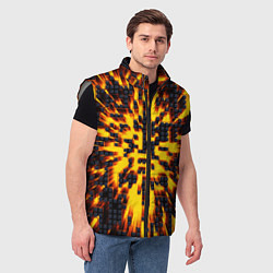 Мужской жилет Неоновый взрыв - яркое свечение, цвет: 3D-светло-серый — фото 2