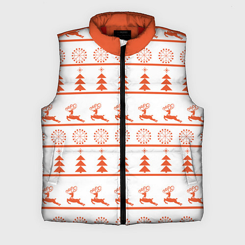 Мужской жилет Красные олени и елочки / 3D-Красный – фото 1