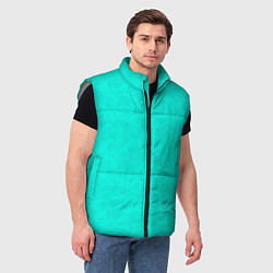 Мужской жилет Яркий бирюзовый текстурированный, цвет: 3D-светло-серый — фото 2