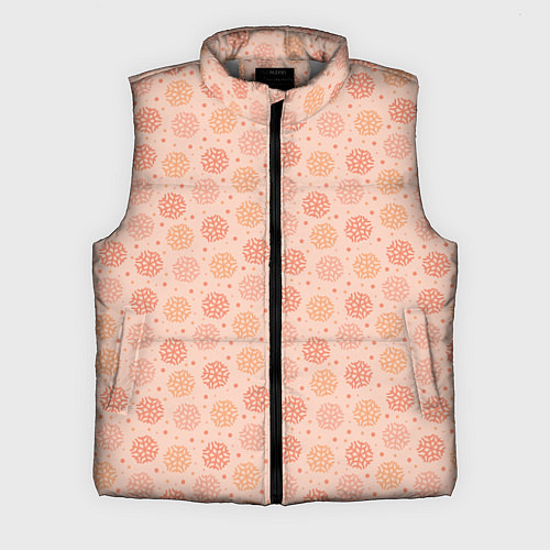 Мужской жилет Узор из снежинок в розовых оттенках / 3D-Светло-серый – фото 1