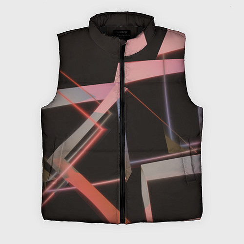 Мужской жилет Абстрактные розовые стеклянные блоки / 3D-Черный – фото 1