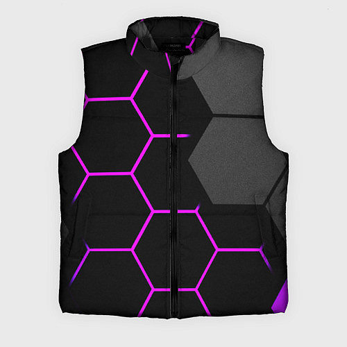Мужской жилет Крупные неоновые соты / 3D-Черный – фото 1