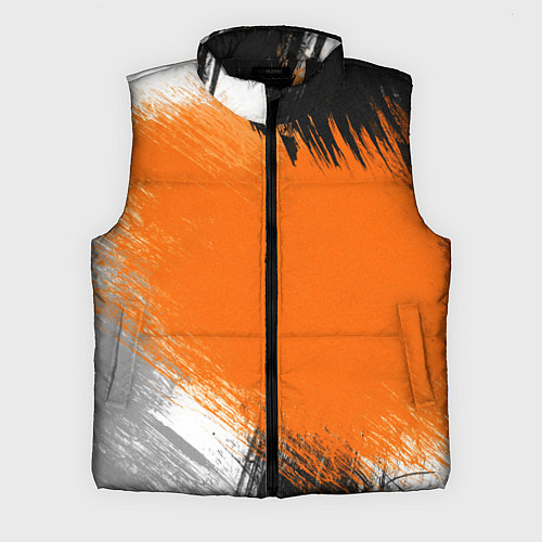 Мужской жилет Желто-черный узор Мазки краски / 3D-Черный – фото 1