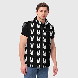 Мужской жилет Bunny pattern black, цвет: 3D-светло-серый — фото 2