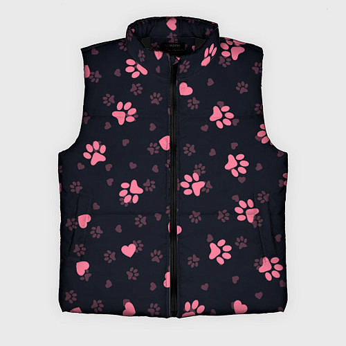 Мужской жилет Лапки котиков / 3D-Черный – фото 1