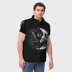 Мужской жилет Волки инь-янь луна, цвет: 3D-светло-серый — фото 2
