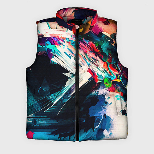 Мужской жилет Разноцветные мазки краски / 3D-Светло-серый – фото 1