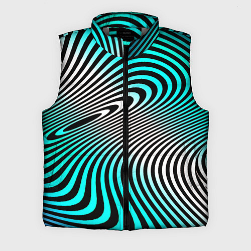 Мужской жилет Оптические волны психоделика / 3D-Светло-серый – фото 1