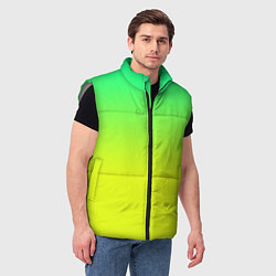 Мужской жилет Зелено-желтый градиент, цвет: 3D-светло-серый — фото 2