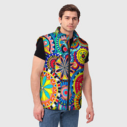 Мужской жилет Психоделика калейдоскоп, цвет: 3D-черный — фото 2