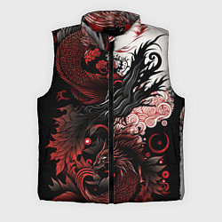 Мужской жилет Красный Irezumi узор