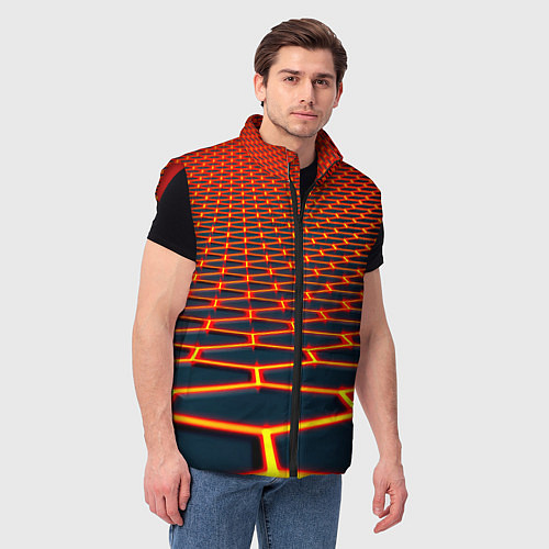 Мужской жилет Honeycomb yellow cyber / 3D-Красный – фото 3