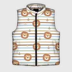 Мужской жилет Лев и якори: полосы - паттерн