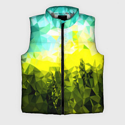 Мужской жилет Green abstract colors, цвет: 3D-светло-серый