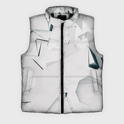 Мужской жилет Абстрактные разные белые и серые фигуры, цвет: 3D-черный