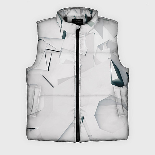 Мужской жилет Абстрактные разные белые и серые фигуры / 3D-Черный – фото 1