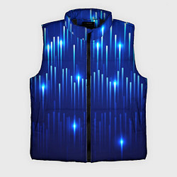 Мужской жилет Светящиеся синие линии, цвет: 3D-черный