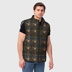 Мужской жилет Узорчатые квадраты, цвет: 3D-светло-серый — фото 2