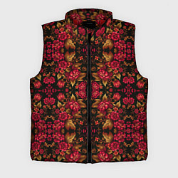 Мужской жилет Растительный паттерн под хохлому, цвет: 3D-красный