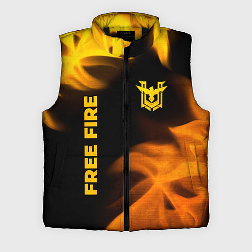 Мужской жилет Free Fire - gold gradient: надпись, символ / 3D-Черный – фото 1