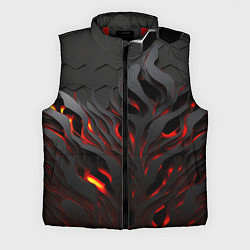Мужской жилет Объемное черное пламя, цвет: 3D-красный