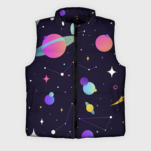 Мужской жилет Разнообразие галактики / 3D-Черный – фото 1